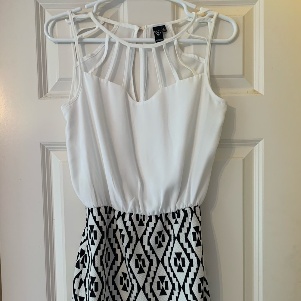 black and white dress